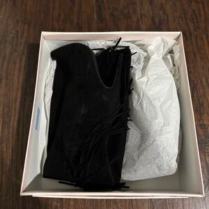 JustFab over the knee fringe boots